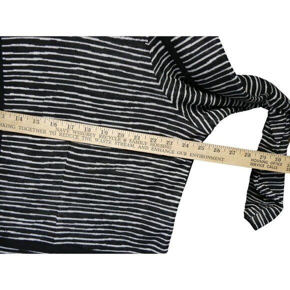 Exclusively Misook Woman Black Silver Stripe Zip Jacket Cardigan Acrylic Size 2X - Picture 8 of 12